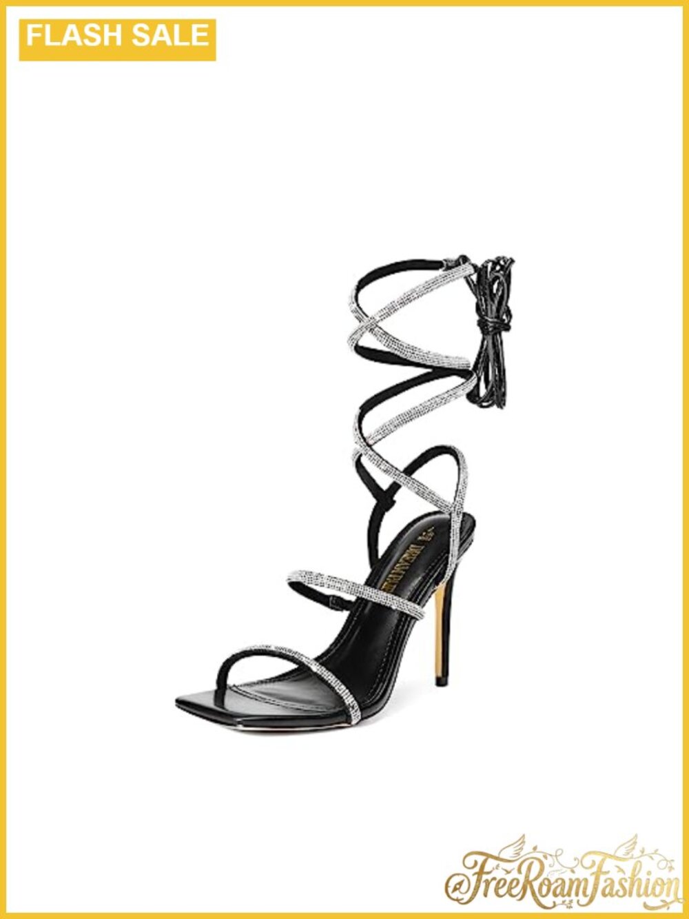 Strappy Rhinestone High Heel Sandals Square Toe Stiletto Platform Dressy Pumps